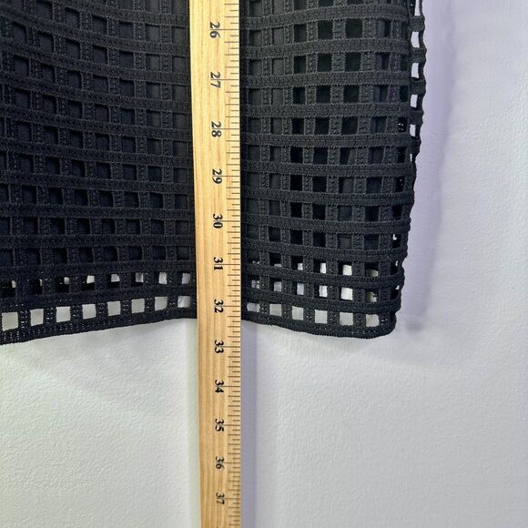 KARLIE Dress Women L Black Lace Eyelet Crochet Short Slv Sheer Boho Indie NWT - Picture 8 of 9